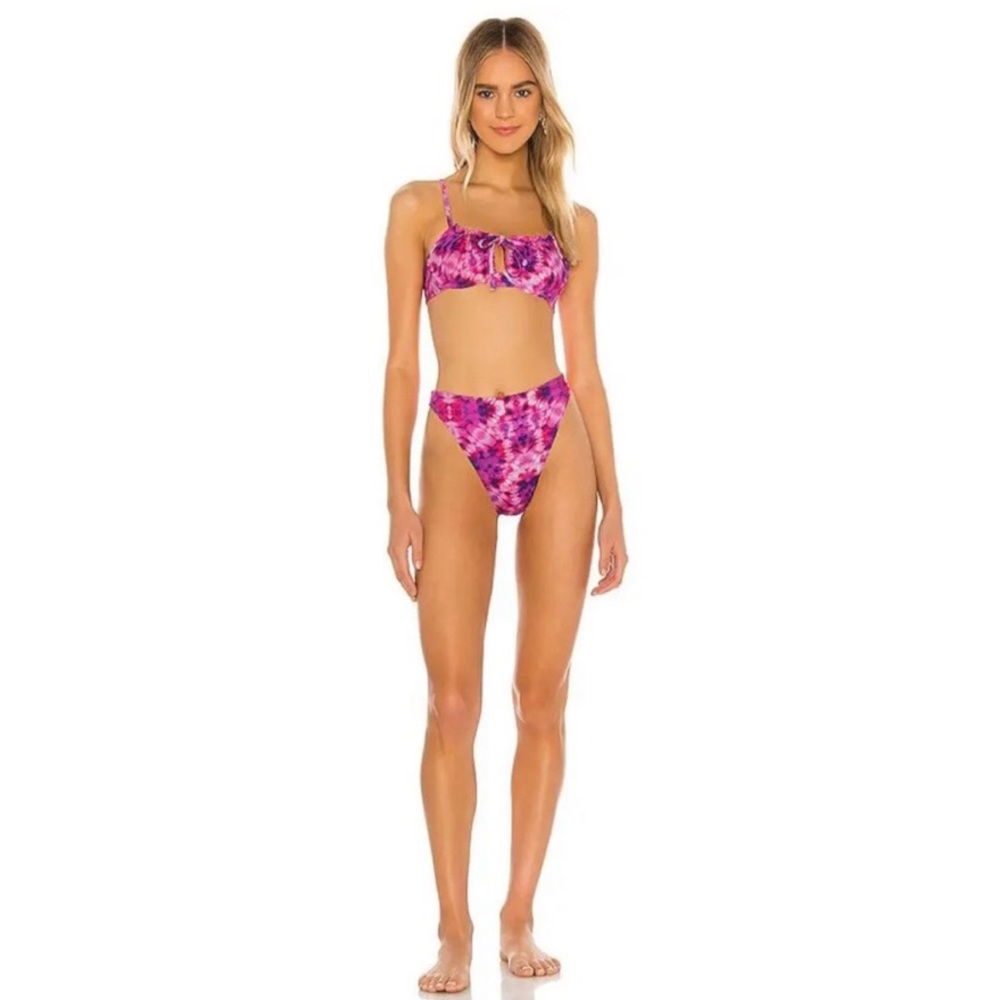 BEACH RIOT Bikini Bottom Pink Tie Dye